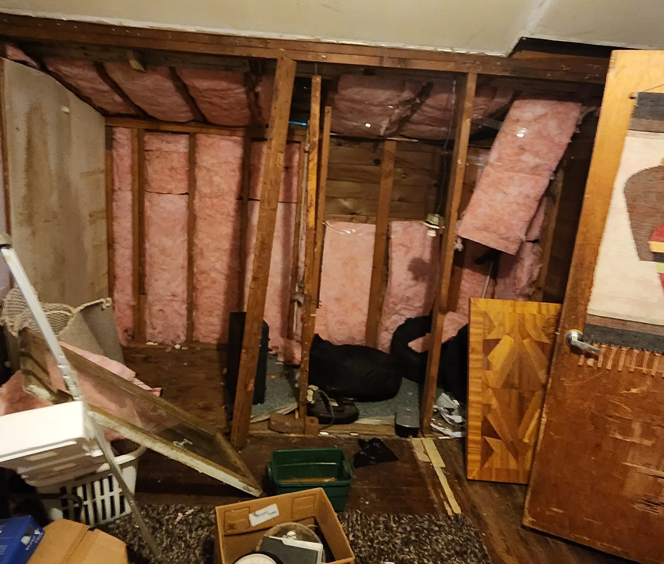 A load bearing wall that was improperly found during a home inspection by Examina Inspections